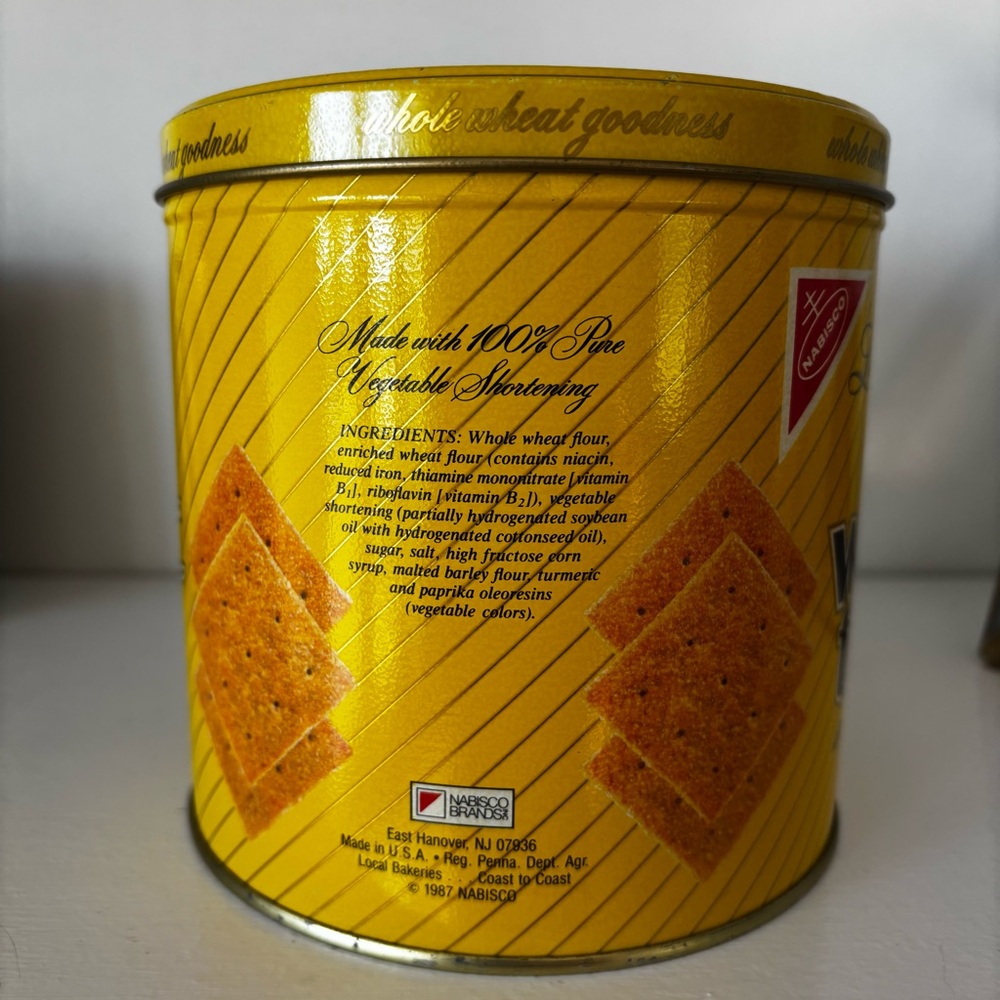Limited Edition Nabisco Tin Original Wheat Thins 13 Oz. Size Nice Condition USA - Picture 6 of 7